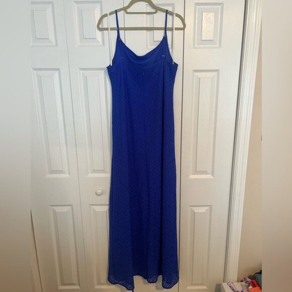 Lilly Pulitzer Avalon Maxi Dress, Size XL, Blue, zipper back, adjustable straps - Picture 2 of 6
